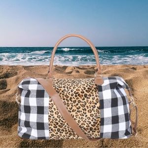 (REDUCED) BUFFALO ANIMAL PRINT DUFFLE BAG